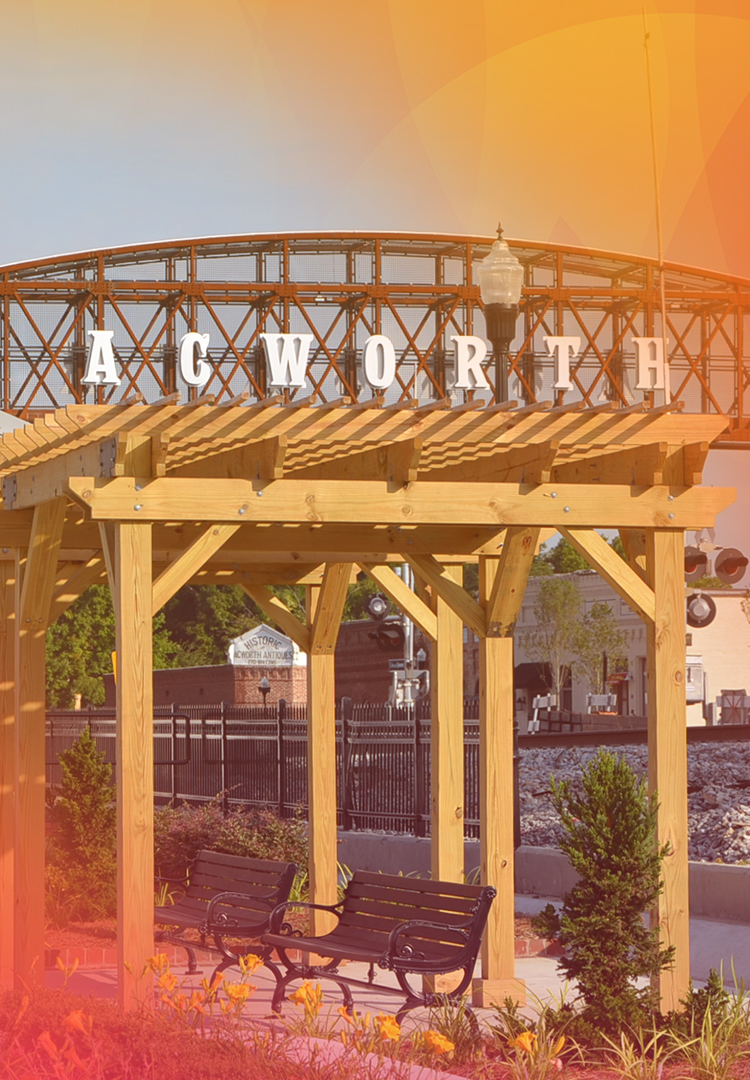 Acworth GA train station and sign