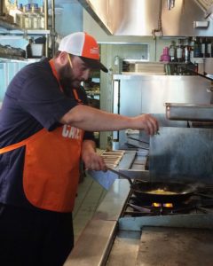 cooking in the kitchen